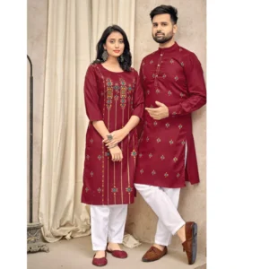 Beautiful Traditional Red Couple wear - Image 2