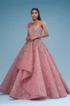 Pink Sequins Embroidered Gown