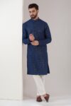 Blue Sequin Embroidered Silk Kurta