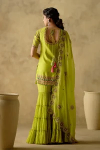 NEON GREEN EMBROIDERED GARARA - Image 3